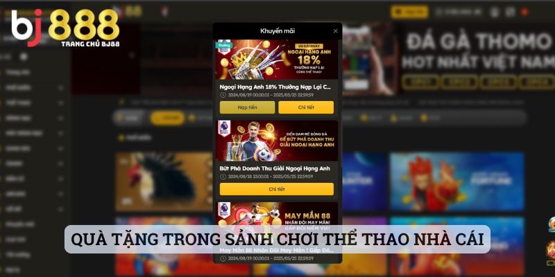 Quà tặng trong sảnh chơi thể thao nhà cái