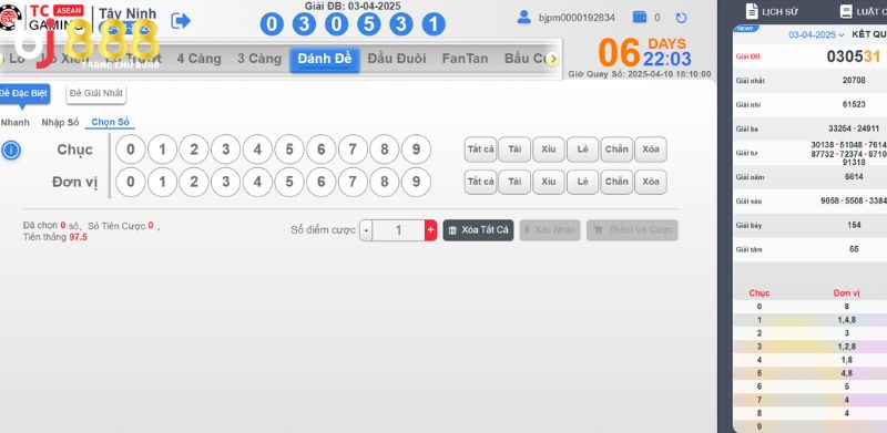 Cách chơi xổ số miền nam tại BJ888