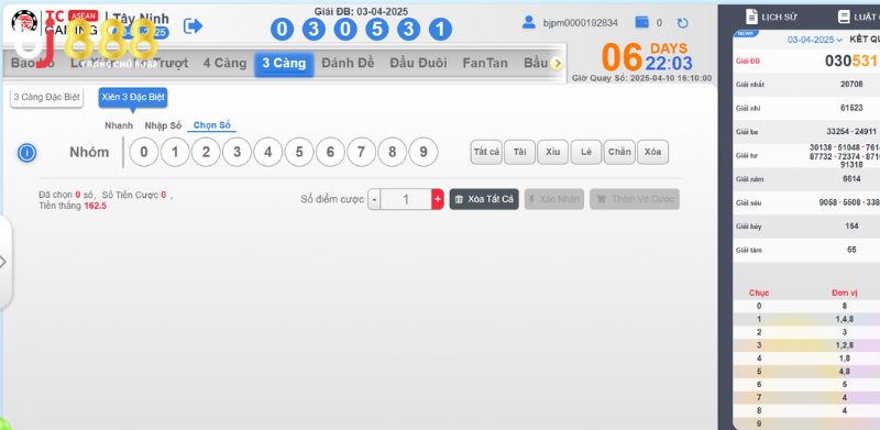 Hướng dẫn đặt cược xổ số miền nam tại BJ888